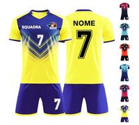 LAIFU Maglia Calcio Personalizzabile con Nome Numero Logo Maglia da Calcio A Manica Corta Pantaloncini da Calcio e Calzini da Calcio Donna Bambini Giovani Adulto