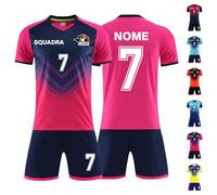 LAIFU Maglia Calcio Personalizzabile con Nome Numero Logo Maglia da Calcio A Manica Corta Pantaloncini da Calcio e Calzini da Calcio Donna Bambini Giovani Adulto