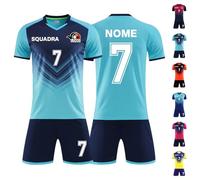 LAIFU Maglia Calcio Personalizzabile con Nome Numero Logo Maglia da Calcio A Manica Corta Pantaloncini da Calcio e Calzini da Calcio Donna Bambini Giovani Adulto
