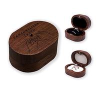 LAIFU Personalizzata Scatola Anello Legno con Testo Scatola Porta Orecchini e Anello per Fidanzamento Sposare Regalo