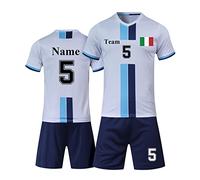LAIFU Personalizzazione della Maglia Kit, Nome Personalizzabile, Nome della Squadra, Numero, Logo della Squadra,Calcio Maglia Personalizzabile Kit,Unisex Bambini e Adulto (Manica Corta Bianca)