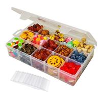 LAifu Scatola per snack grande, con 15 scomparti rimovibili, scomparti divisi con scomparto per caramelle, spezie, frutta, noci, patatine, biscotti, ecc