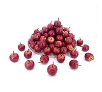 Laiiqi 30 Pezzi Mini Mele Artificiali, 1.3'' Falso Mela Rossa Mini Frutta Realistica Simulazione Mele per la Festa in Casa Decorazione Albero di Natale Mele Puntelli Fotografia