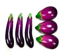 Laiiqi 6 pezzi di melanzane artificiali, finte melanzane finte per esposizione di verdure, realistiche e realistiche melanzane finte per le decorazioni della cucina di casa