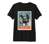 Laika Spaziale Cane Prodotto Vintage CCCP Russia Sovietica Maglietta Premium