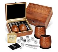 LAIKAIEU Kit Bicchieri Da Whisky in Legno Carbonizzato, Bicchiere Borbone Personalizzato, Bicchiere Da Whisky Premium Artigianale, Regali Perfetti Per Uomini, Marito, Fidanzato, Padre, Amici