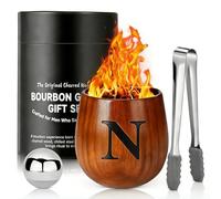 LAIKAIEU Set Bicchieri Da Whisky in Legno Carbonizzato, Bicchiere Borbone Personalizzato, Bicchiere Da Whisky Isolato, Regali Perfetti Per Uomini Marito, Papà, Amanti Del Whisky, Compleanno (N,300ml)