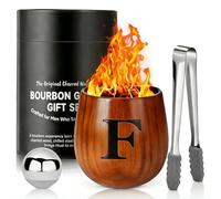 LAIKAIEU Set Bicchieri Da Whisky in Legno Carbonizzato, Bicchiere Borbone Personalizzato, Bicchiere Da Whisky Isolato, Regali Perfetti Per Uomini Marito, Papà, Amanti Del Whisky, Compleanno (F,300ml)