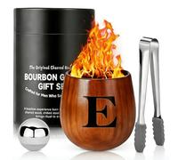 LAIKAIEU Set Bicchieri Da Whisky in Legno Carbonizzato, Bicchiere Borbone Personalizzato, Bicchiere Da Whisky Isolato, Regali Perfetti Per Uomini Marito, Papà, Amanti Del Whisky, Compleanno (E,300ml)