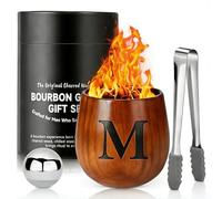 LAIKAIEU Set Bicchieri Da Whisky in Legno Carbonizzato, Bicchiere Borbone Personalizzato, Bicchiere Da Whisky Isolato, Regali Perfetti Per Uomini Marito, Papà, Amanti Del Whisky, Compleanno (M,300ml)