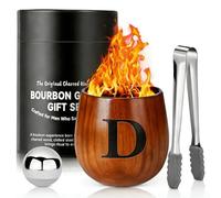 LAIKAIEU Set Bicchieri Da Whisky in Legno Carbonizzato, Bicchiere Borbone Personalizzato, Bicchiere Da Whisky Isolato, Regali Perfetti Per Uomini Marito, Papà, Amanti Del Whisky, Compleanno (D,300ml)