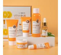 LAIKOU Set Regalo per la Cura Della Pelle, 6 Pezzi Prodotti per la Cura del Viso, con vitamina C Crema, Detergente Viso, Crema Occh, Siero, Tonico Idratante Viso, Protezione Solare