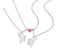 Laikoutd 2 collane a farfalla che illuminano buio con chiusura a cuore per la migliore collana con chiusura magnetica