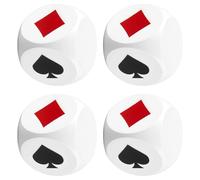 Laikoutd 4 Eleganti Dadi da Gioco in Legno Collezione in Bottiglia da 4 cm con Doppi segni in Grassetto, Ideale per Giochi società in Legno