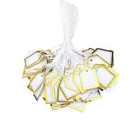 Laikoutd 500Pcs Gold Foiled Trapezoid Hanging Labels Pre Cut Holes Bulk Quantity Retail Store Prices Markers Retail Price Labels