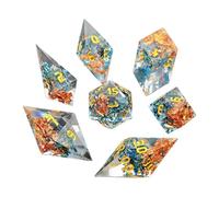 Laikoutd 7 pz/Pacco Resina Multi-Lati Dimensioni Numero Digitale Dadi per Bambini Giocattolo Educativo Gioco da Tavolo Set Gioco Ruolo
