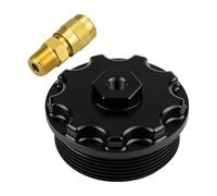 Laikoutd Accessorio automobilistico Tappo Filtro in Alluminio con Porta Pressione per 6.0L 2003-2007 Coperchio Ricambio Parte Olio Permanente