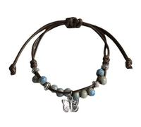 Laikoutd Bracciale Regolabile con Perline in Ceramica Farfalla Cinese Bellissimo Accessorio in Corda A Mano per Appassionati Gioielli Perline in Ceramica