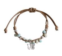 Laikoutd Bracciale Regolabile con Perline in Ceramica Farfalla Cinese Bellissimo Accessorio in Corda A Mano per Appassionati Gioielli Perline in Ceramica