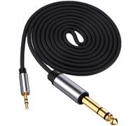 Laikoutd Cavo da 3 5 Mm A 6 35 Mm per Collegamento Smartphone Tablet Laptop Amplificatori Chitarra Adattatore Placca Oro Laptop