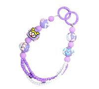 Laikoutd Ciondolo A Catena per Telefono con Perline Fatto A Mano Cordino Telefono Cellulare Braccialetto Corda Portachiavi Portachiavi Porta Carte Gioielli da Donna