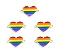 Laikoutd Ciondolo in lega arcobaleno a forma cuore con per collana, bracciale e ciondolo per borsa con due colori Scegli in lega arcobaleno