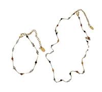 Laikoutd Collana Alla Da Indossare Tutti I Giorni. Eleganti Braccialetti A Catena Con Perline Perfetti Per L'uso Quotidiano O Per Occasioni Speciali. Set Braccialetti Con Perline Semplici