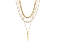 Laikoutd Collana con asta acciaio intrecciata ispirata all ' arte moderna per lui e per lei, realizzata in robusta elegante collana a forma club