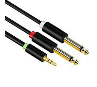 Laikoutd Durability 1/8 To 1/4 Stereo Cable 3.5mm To Double 6.35mm Cable Design for Speakers Microphones And Guitars Gold Plate Audios Connectors