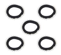 Laikoutd Elegant Artificial Pearls Hairband For Women 5PCS Soft Elastic Scrunchies Ponytail Holder For Various Occasion And Outfit Artificial Pearls Hair Accessories