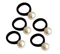 Laikoutd Elegant Artificial Pearls Hairband For Women 5PCS Soft Elastic Scrunchies Ponytail Holder For Various Occasion And Outfit Artificial Pearls Hair Accessories