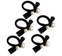 Laikoutd Elegant Artificial Pearls Hairband For Women 5PCS Soft Elastic Scrunchies Ponytail Holder For Various Occasion And Outfit Artificial Pearls Hair Accessories