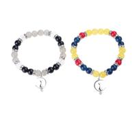 Laikoutd Eleganti Braccialetti in Corda Elastica Y2k Estetica Bracciale con Perline con Pendenti Carini Assortiti Fascino Coppia Braccialetti Gioielli Accessori per Feste per Coppie