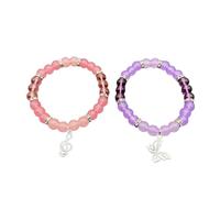 Laikoutd Eleganti Braccialetti in Corda Elastica Y2k Estetica Bracciale con Perline con Pendenti Carini Assortiti Fascino Coppia Braccialetti Gioielli Accessori per Feste per Coppie