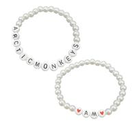 Laikoutd Eleganti Braccialetti in Corda Elastica Y2k Estetica Bracciale con Perline con Pendenti Carini Assortiti Fascino Coppia Braccialetti Gioielli Accessori per Feste per Coppie