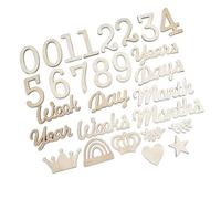 Laikoutd Indicatori Pietre Miliari in Legno per Oggetti Scena La Fotografia E Bambini Display La Scuola Materna Indicatori Mese Numero Parole Set Pietre Miliari in Legno