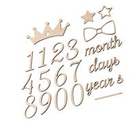 Laikoutd Indicatori Pietre Miliari in Legno per Oggetti Scena La Fotografia E Bambini Display La Scuola Materna Indicatori Mese Numero Parole Set Pietre Miliari in Legno