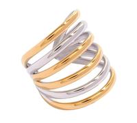 Laikoutd intrecciati unici multi-loop Acciaio inossidabile tono freddo Disegni eleganti e accattivanti Accessorio metallico fresco avvolgenti cavi alla