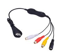 Laikoutd Portable Capturing Device Converts Analogs Signals To Digital Format Via USB2.0 Support CVBS S Video Input for PC No Driver Video Capture Card