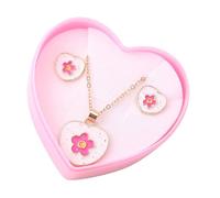 Laikoutd Set Orecchini E Collana Con Fiori A Forma Cuore In Lega Che Offrono Comfort E Resistenza Alle Allergie Per Gioielli Tendenza Tutti I Giorni O Le Feste