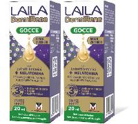 Laila DormiBene Gocce +Melatonina BIPACCO Integratore Per il Sonno 2x20 ml