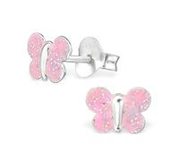 Laimons Kids Orecchini a pressione per bambini gioielli per bambini Farfalla Rosa Argento Sterling 925
