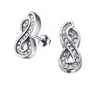 Laimons Orecchini a pressione da donna gioielli da donna Simbolo infinito Zirconi Argento Sterling 925