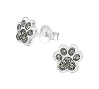 Laimons Orecchini da bambina a forma di zampa di cane, in argento sterling 925, 7, Argento, cristallo