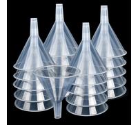 Lainballow 20 imbuti in plastica, 12,4 cm, imbuto in plastica trasparente, imbuto a bocca larga per riempire bottiglie, grande imbuto con beccuccio a lunga portata per spezie liquide, polvere, lozioni
