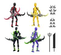 Lainiaoly 4 Pezzi 3 Action Figure Multi-snodate, Nova 13 Action Figure Toy, Stampato In Con Articolazione Completa, Titan 13 Action Figure Per Animazione Stop Motion