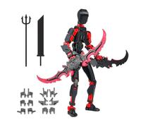 Lainiaoly Nova 13 Action Figure Multi-snodate, Stampato In 3D Con Articolazione Completa, Per Animazione Stop Motion, Nero Rosso
