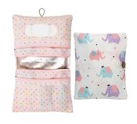 LAINIKE Borsa organizer per pannolini e borsa cosmetica Foglie, Balena, Elefante 2 in 1 Borsa per pannolini piccola borsa fasciatoio organizer Borsa per pannolini per la mamma in viaggio (Foglie)