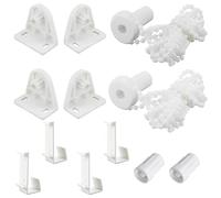 LAINIKE Set di 2 supporti a rullo 17 mm, senza fori, per tende avvolgibili oscuranti, doppia tenda laterale, colore bianco