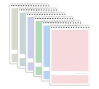 LAIOUSN 6 quaderni a doppia bobina con 120 pagine, 15,2 x 22,4 cm, a righe, per scrivere appunti, diari, diario di scrittura in carta spessa